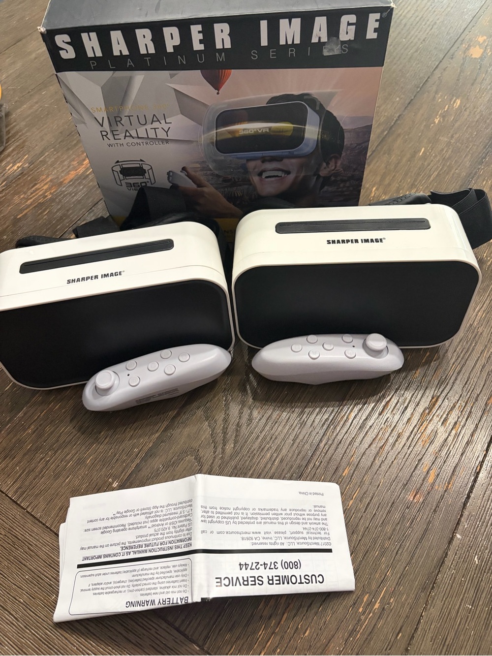 Sharper Image White and Black VR Headset with Controller - Pack of 2
